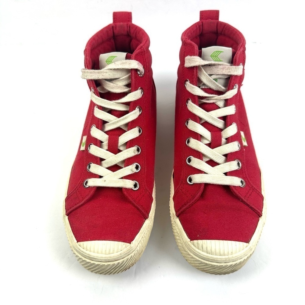 Cariuma OCA High Top‎ Sneakers Womens 7 Red Canvas Lace Up Mens 5.5 Shoes